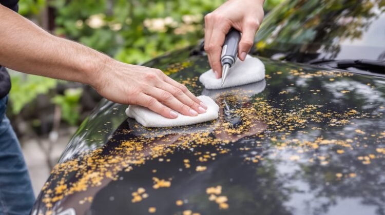 comment enlever resine de pin sur carrosserie