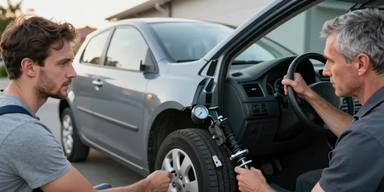 quand je lache le volant la voiture tire à droite