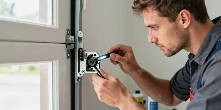 mecanisme serrure porte de garage basculante