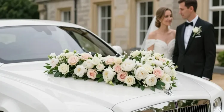 fleur capot voiture mariage