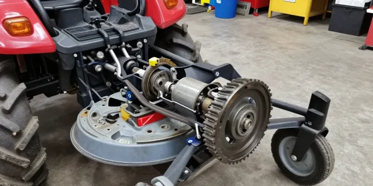 schema montage changer courroie transmission tracteur tondeuse mtd